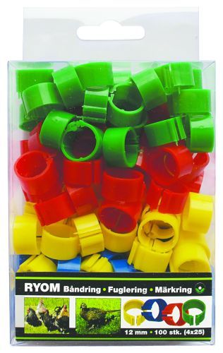 Båndringe Plast Ass  12mm 100 Stk