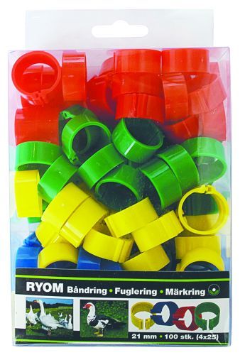 Båndringe Plast Ass  21mm 100 Stk