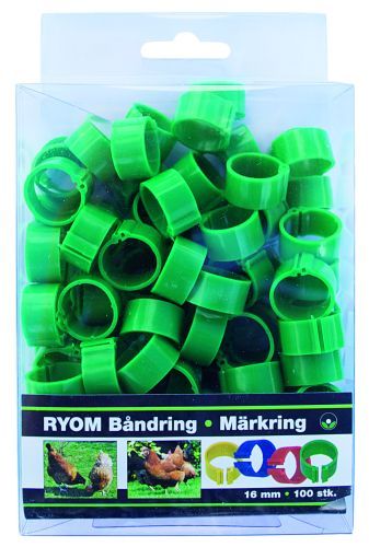 Båndringe Plast Grøn  16mm 100 Stk