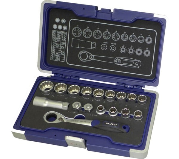 Bato Topnøglesæt     Quot  Splinelock 10-24mm Gennemstik 17 Dele