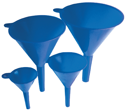 Bgs Tragte Blå Plast ø50-75-100-125mm  Sæt   Dele