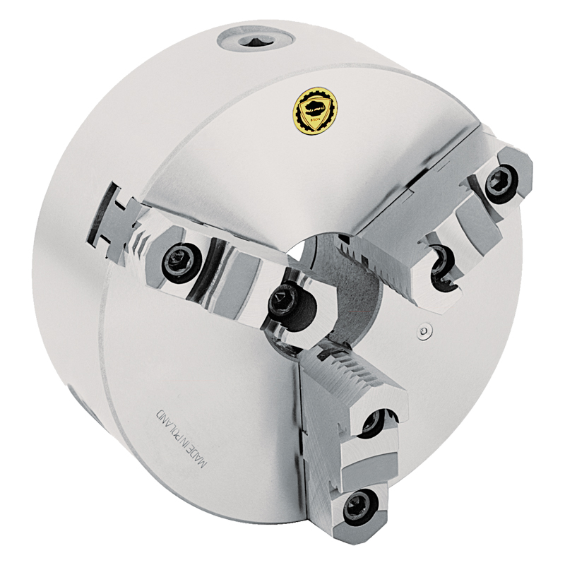 Bison  -bakket Centrerpatron ø125 Mm-støbejern-din 6350-montering På Bagsiden  Cylindrisk Holder -3205-125