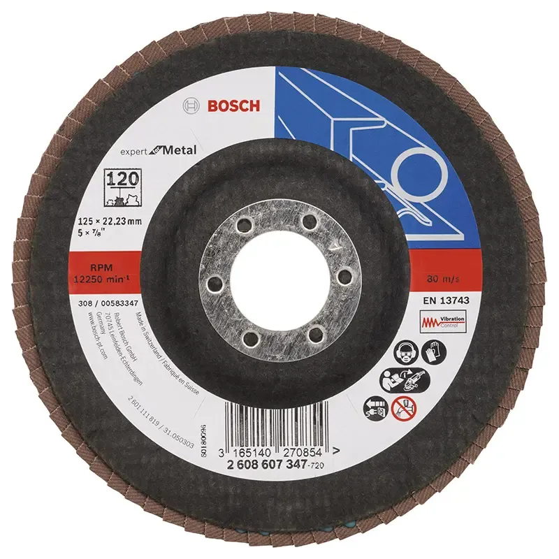 Bosch Lamelslibeskive  :  ø125x22mm K120 Skrå 2608607347