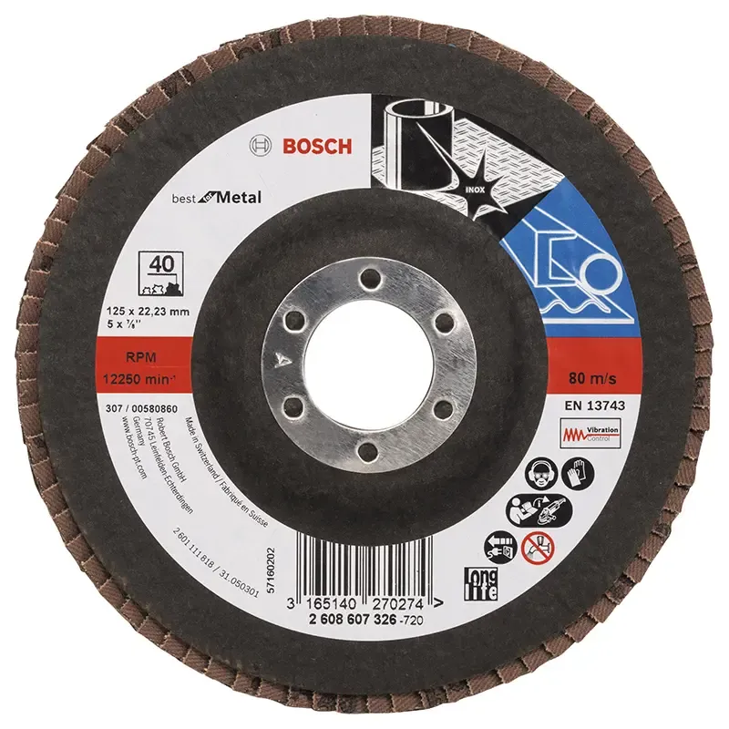Bosch Lamelslibeskive  :mt ø125x22mm K40 Flad 2608607326