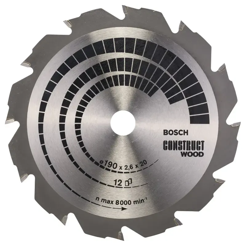 Bosch Rundsavsklinge Construct 12t ø190x2 6x20 16mm 2608641201