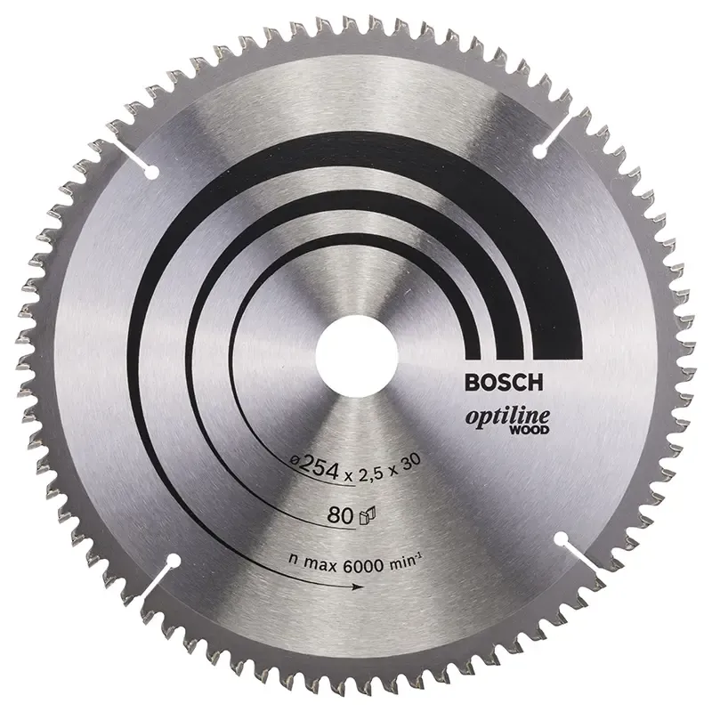 Bosch Rundsavsklinge ø254x30mm   5mm 80t -5gr Træ 2608640437