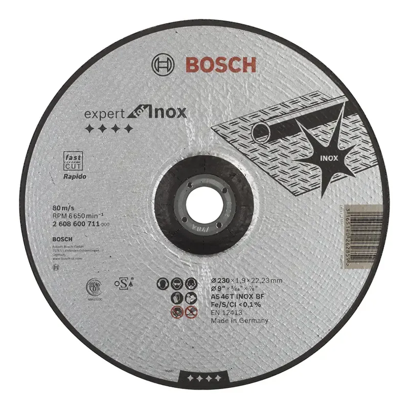 Bosch Skæreskive Rapido Inox 230x1 9x22 2mm 2608600711