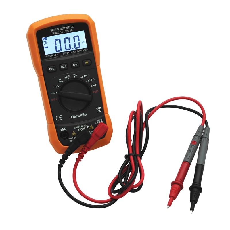 Digital Multimeter Ac Dc 600v 10a Med Gummikappe
