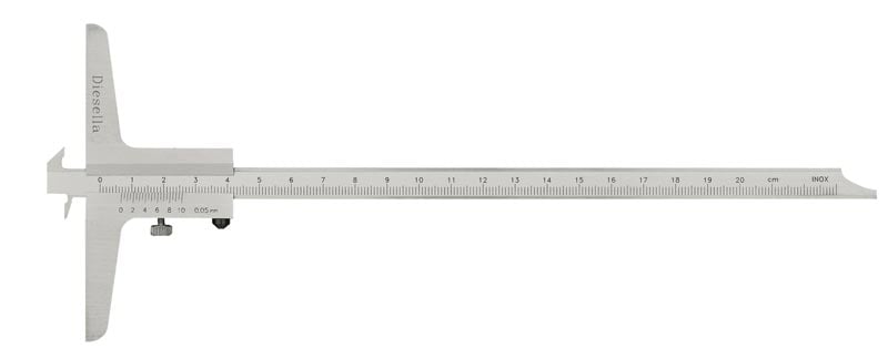Dybdeskydelære  -200 Mmx0 05 Med Dobbelt Hage  150 Mm Bro