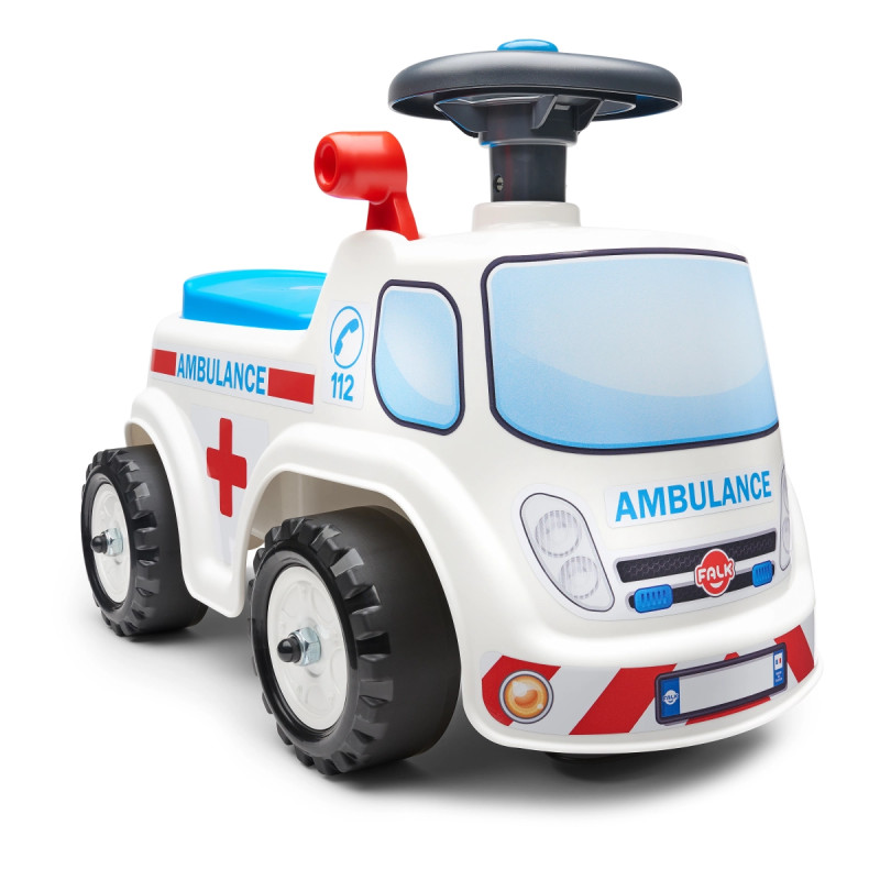 Falk Ambulance Ride-on Med Opbevaringsrum  Rat Og Horn