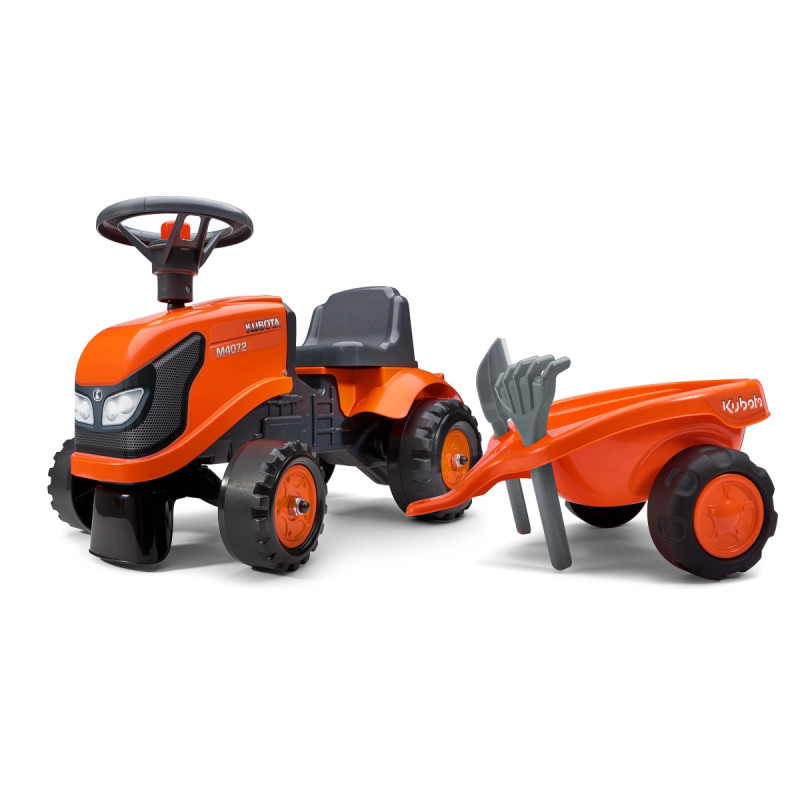 Falk Traktor Med Trailer  Rive Og Skovl Baby Kubota