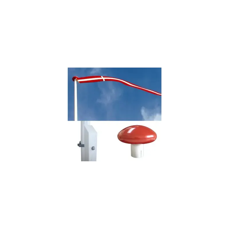 Glasfiberflagstang    Hvidmalet Egestøtte Og Beslag 12 Meter