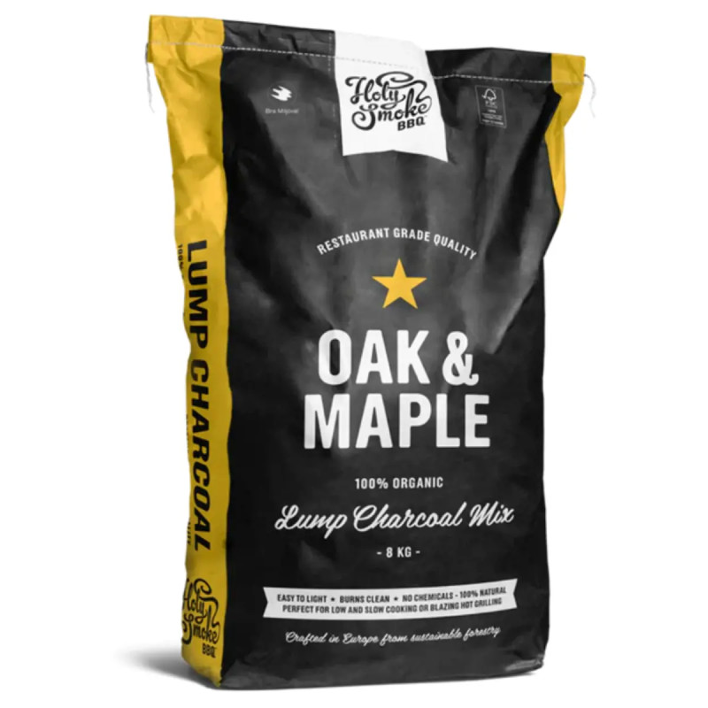 Holy Smoke Bbq Restaurant Grade Premium Trækul Eg   Ahorn   Kg