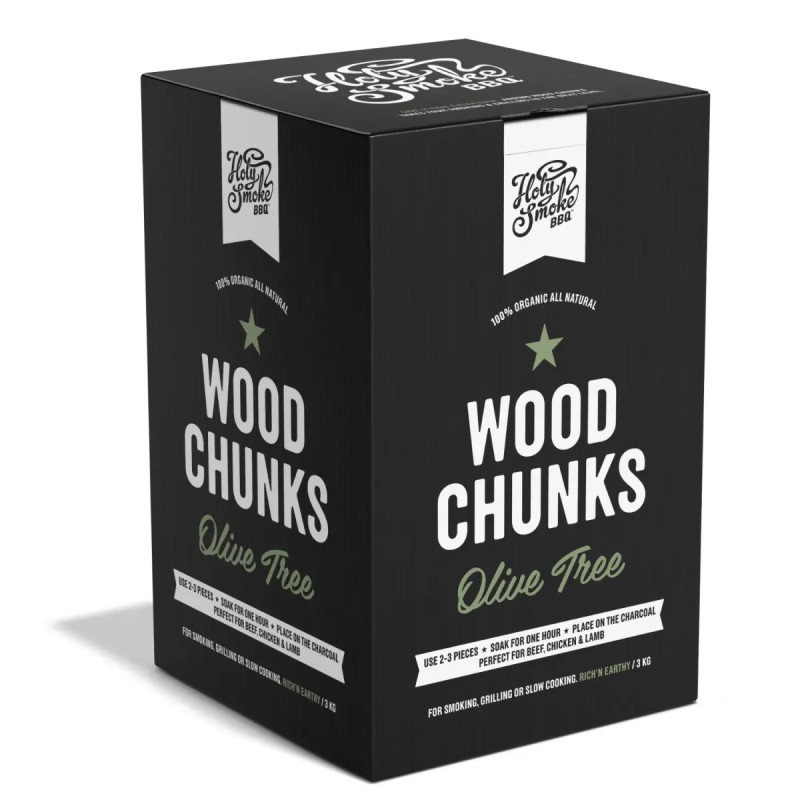 Holy Smoke Bbq Røgtræ Chunks Oliven   Kg