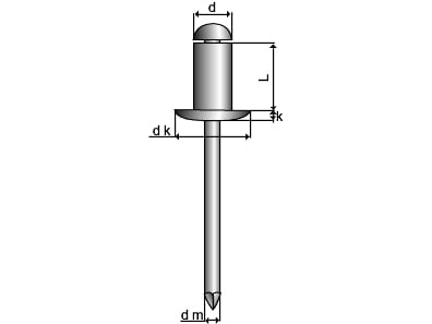 Blindnitte åben Essve   0x8 Mm Alu St Panhoved 625 Stk