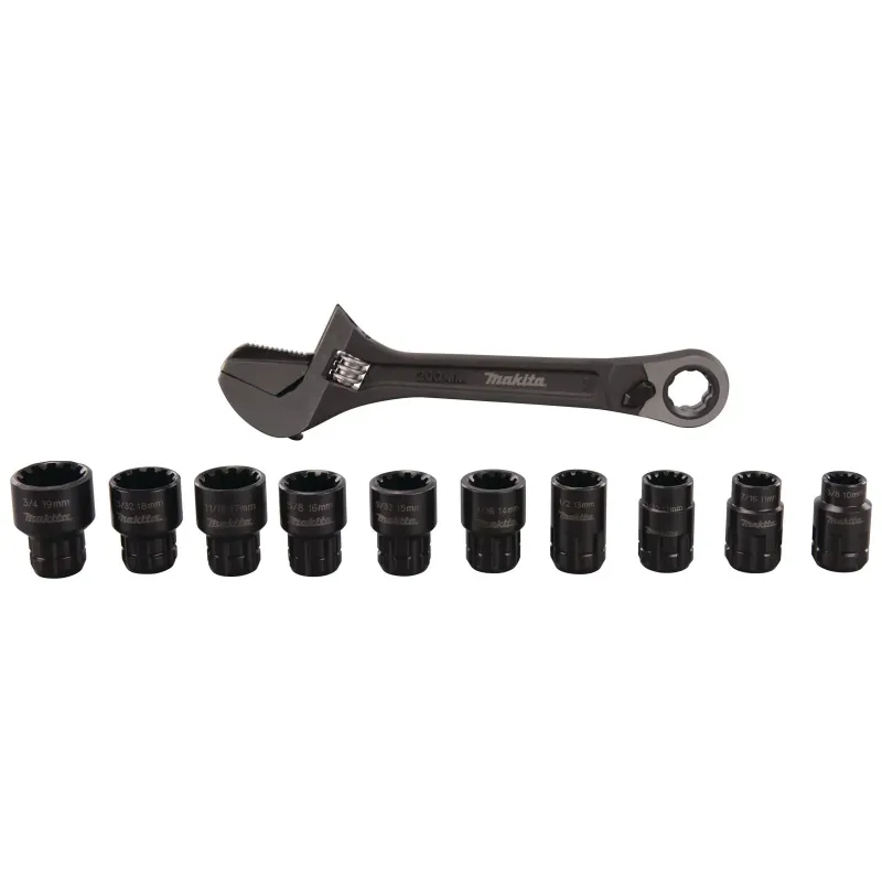 Makita Skiftenøgle   Quot  200mm  10 Toppe  -65458