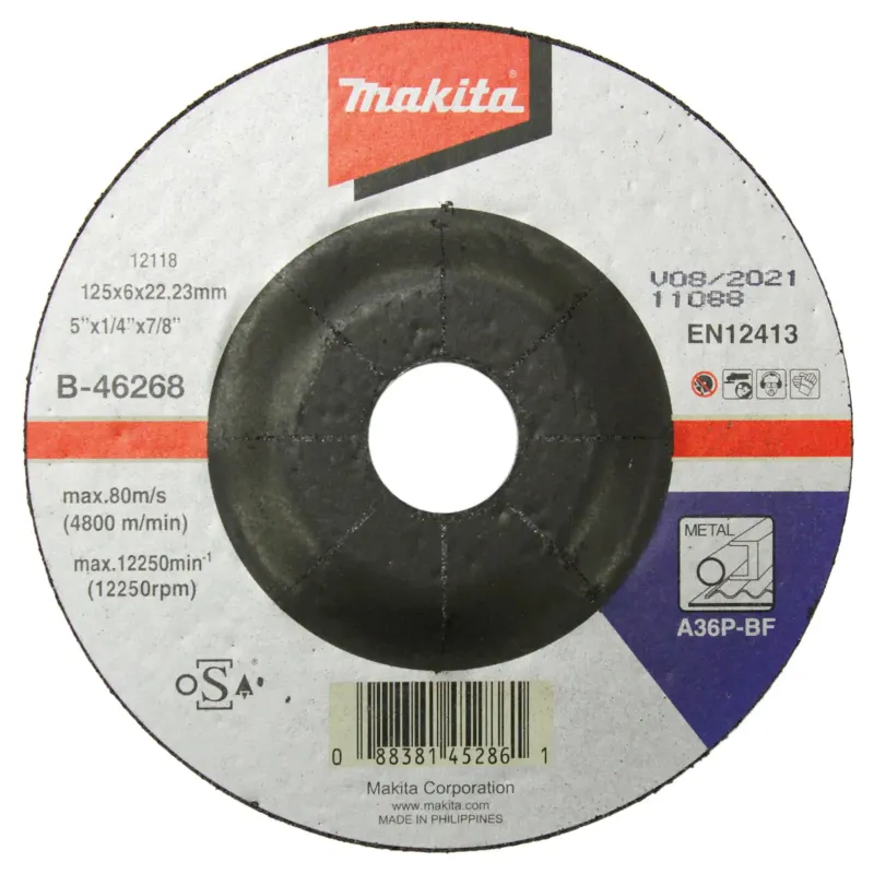 Makita Skrubskive 125x6x22   Metal  -46268