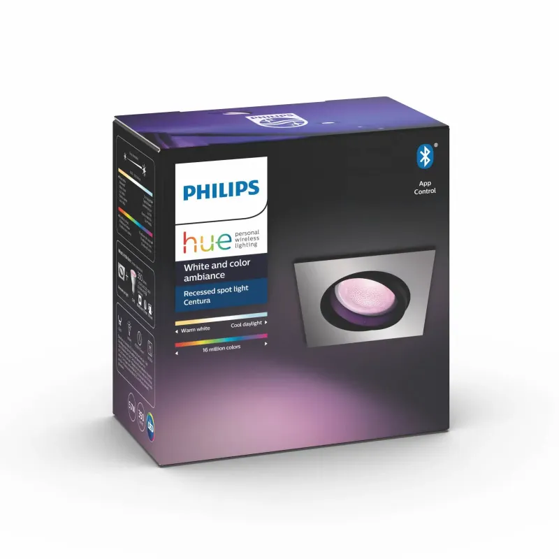 Philips Hue Centura Indbygningsspot Aluminium 1x5 7w 230v Firkantet