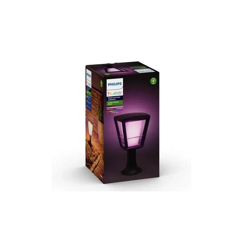 Philips Hue Econic White And Color Ambiance Lav Udendørs Bedlampe Sort 15w