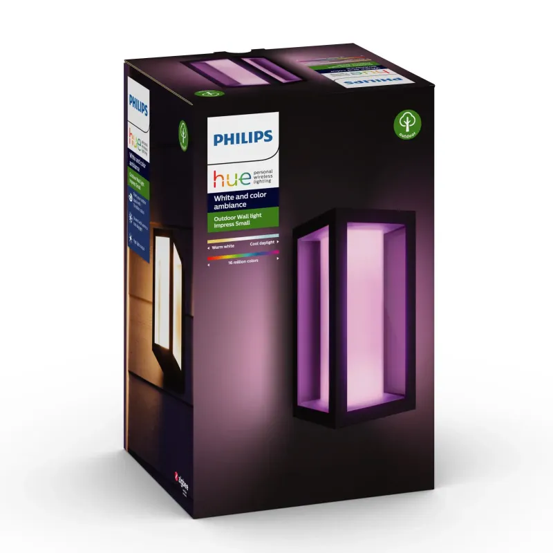 Philips Hue Impress White And Color Ambiance Udendørs Væglampe Sort 8w