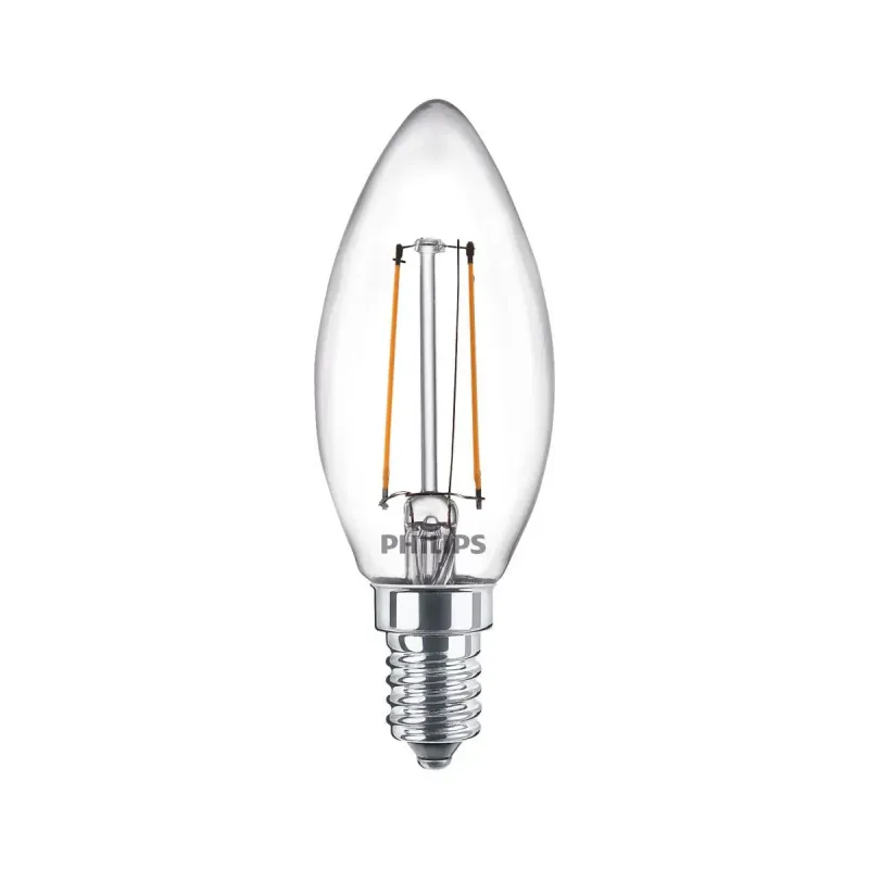 Philips Led Classic Filament Kertepære B35 E14 Klar 25w Varm Hvid  -pak Box