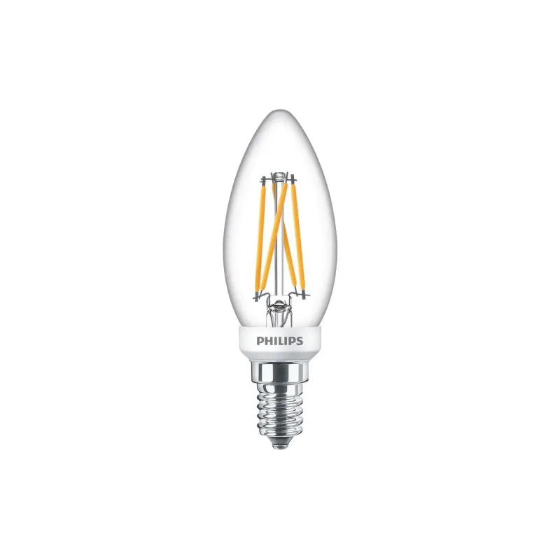 Philips Led Classic Filament Kertepære E14 Klar 25w Varm Hvid Dæmpbar