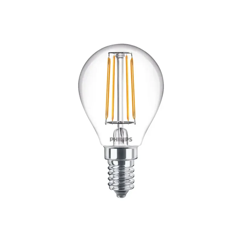 Philips Led Classic Filament Kronepære P45 E14 Klar 40w Varm Hvid  -pak Box