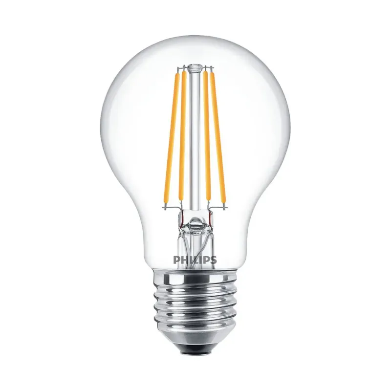 Philips Led Classic Filament Standardpære A60 E27 Klar 60w Varm Hvid  -pak Box