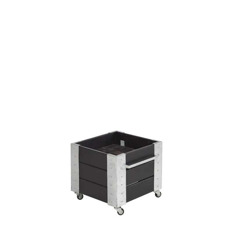 Plus Cubic Blomsterkasse 46x50x45cm   Hjul Sort 18237-15