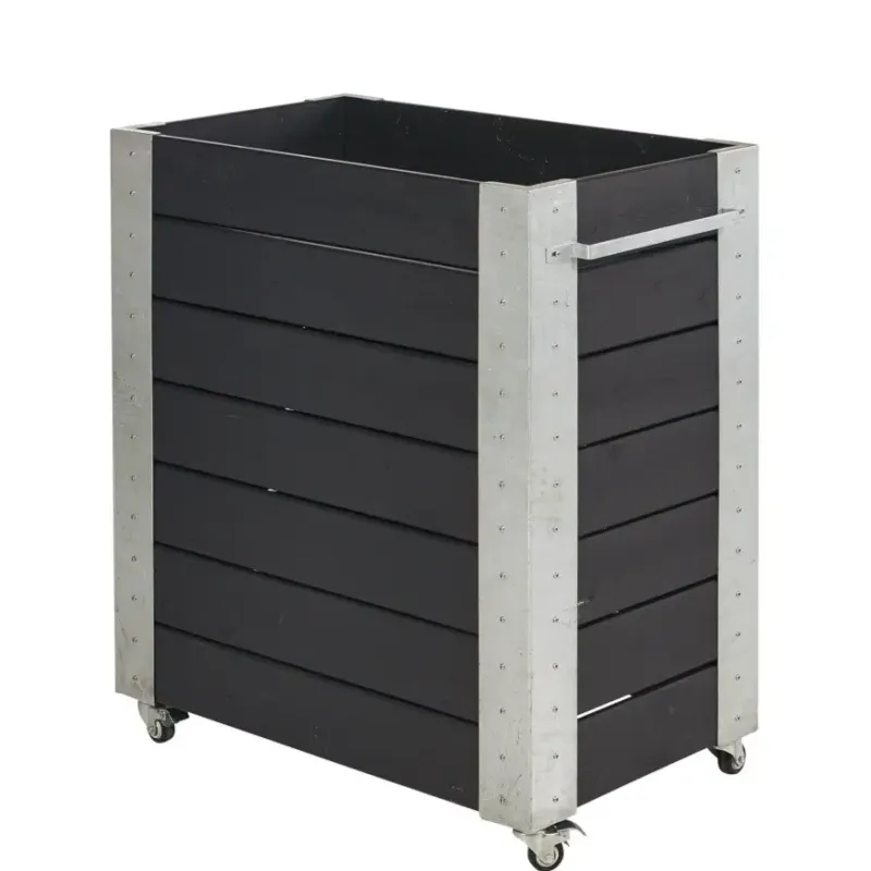 Plus Cubic Blomsterkasse 87x50x95cm   Hjul Sort 18241-15