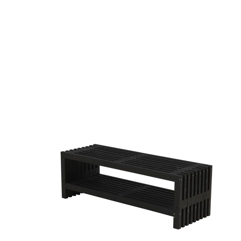 Plus Rustik Trallebænk Design 138x49x45cm   Hylde Sort
