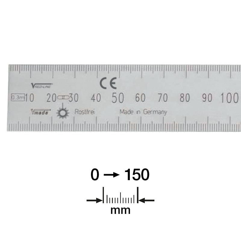 Stållineal 1000x30x1   Mm Rustfri Og Lasergraveret Mm Mm Skala Med Id-nr   Ec