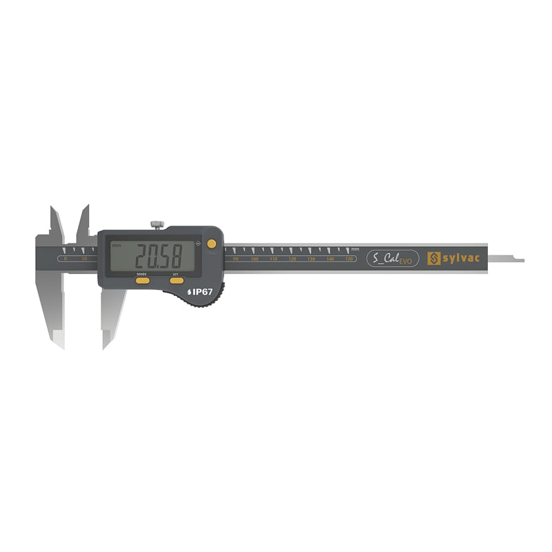 Sylvac Digital Skydelære   Cal Evo Proximity Ip67 200 Mm  810 1722  Dybdemål 4x1   Mm