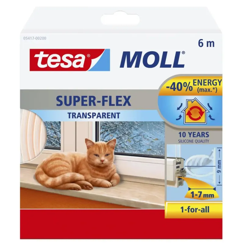 Tesa Tætningsliste Super-flex Transparent