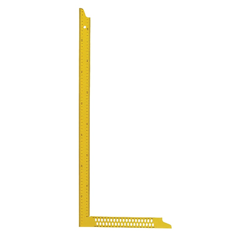 Tømrervinkel 1000x380x35 Mm  Gul  Dob  Skala Med Opmærk  Huller