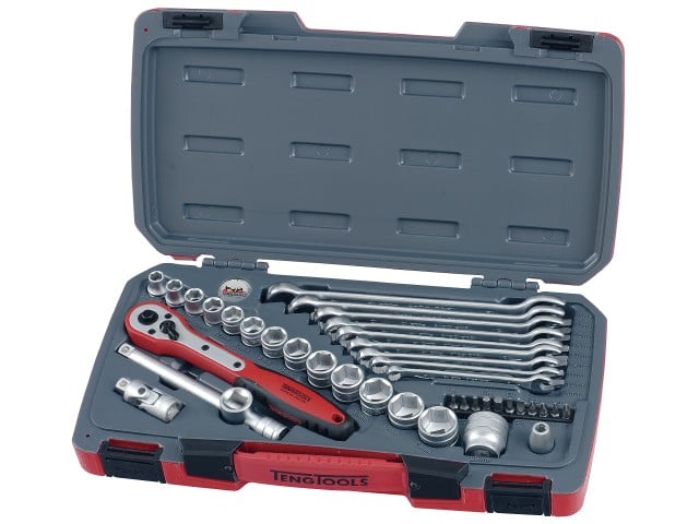 Topnøglesæt  Med     Quot    -fatning  Teng Tools T3840