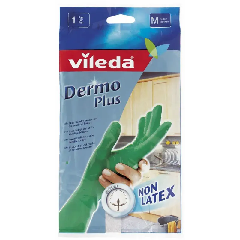 Vileda Gummihandske Dermo Plus Grøn Str