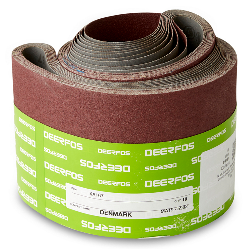 210x1700mm Lærreds Slibebånd 10 Stk   Korn P40