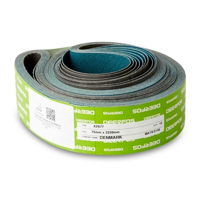 75x2250mm Zirkon Slibebånd 10 Stk   Korn P24