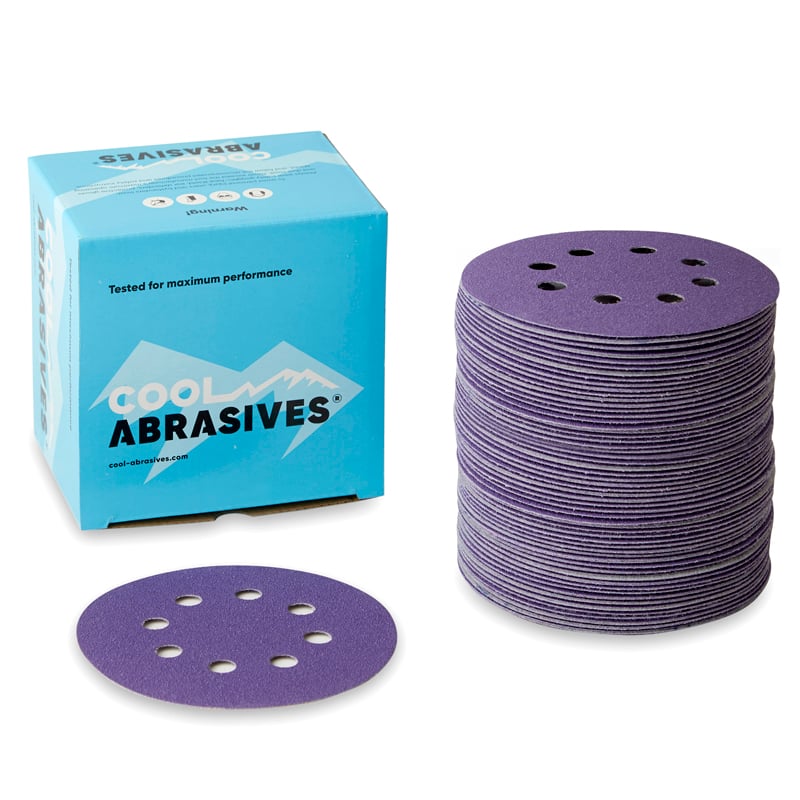 ø125mm Sliberondeller 50 Stk  Cool Violet  Korn P40