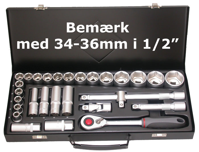 Bato Topnøglesæt     Quot  6kt  10-36mm Kort  10-13-17-19 Lang  28 Dele