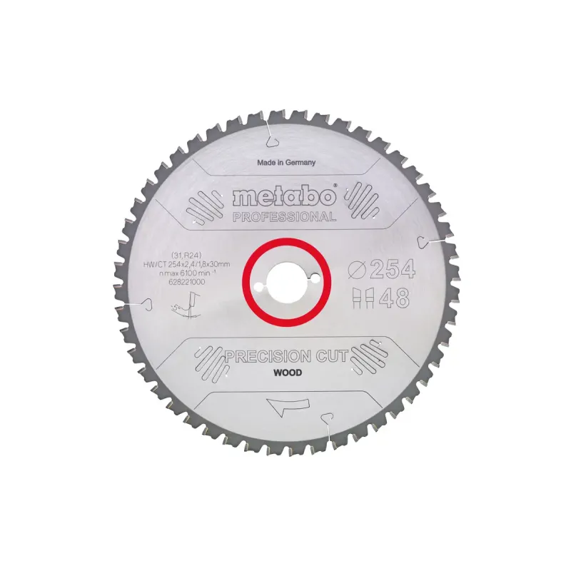 Metabo 4007430190383 628229000 Rundsavklinge Precision Cut Wood  Kvaliltet Professional  Til Semistationære Rundsav