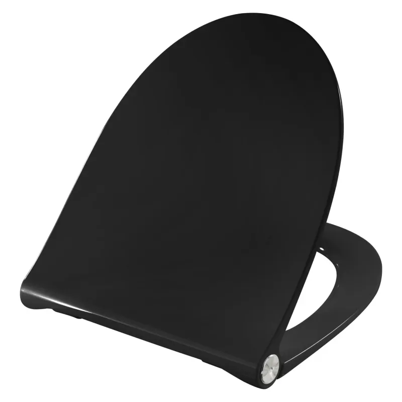 Presalit Toiletsæde Sign-spira S1058 Med Soft Close  Lift-off Og Polygiene  Sort  Kombi Universal Beslag  Bundmonteret Topmon
