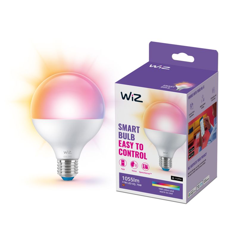 Wiz Color Led Globepære E27 Klar 75w