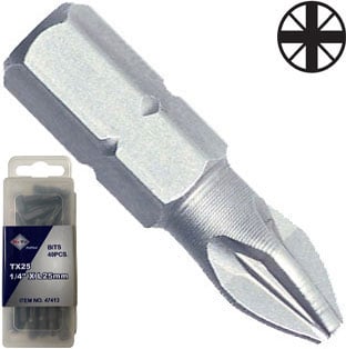 Bato     Quot  Bits Pz2   25mm  40 Stk  Pk