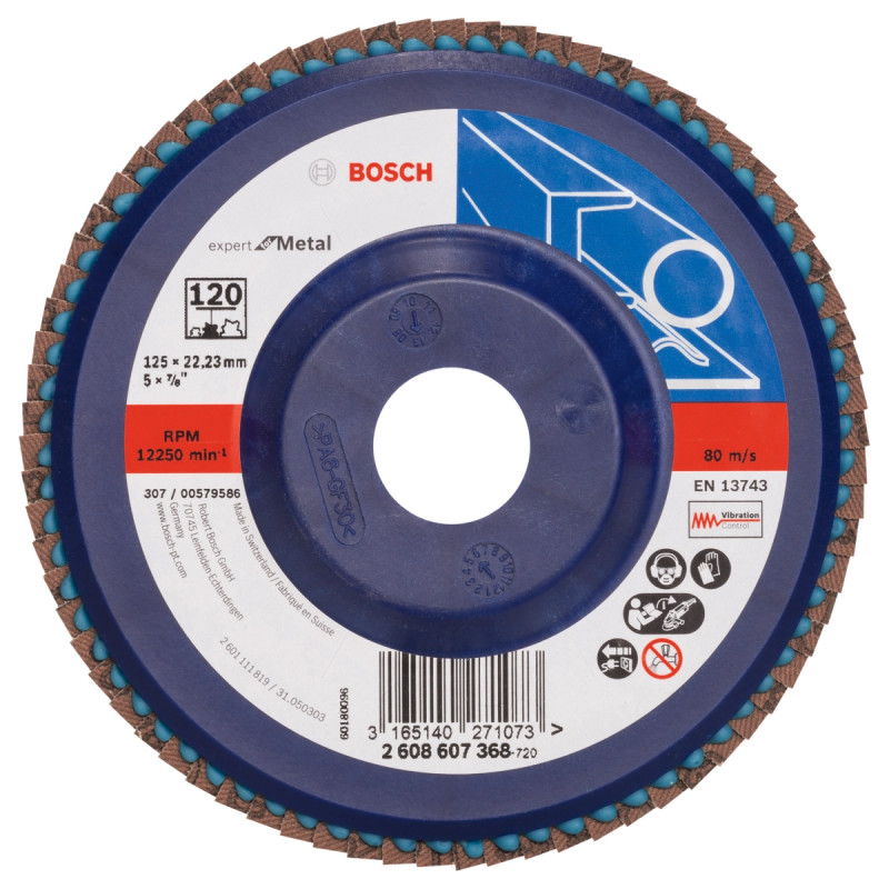 Bosch Lamelslibeskive  :mt ø125x22mm K120 Flad 2608607368