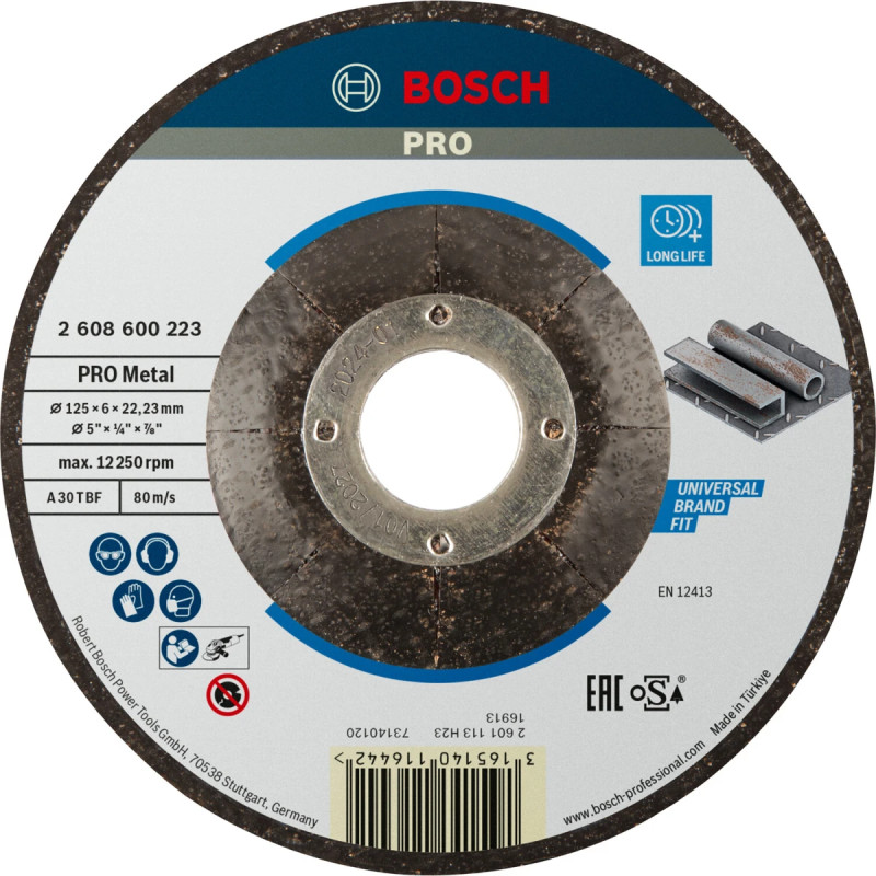 Bosch Skrubskive 125x6mm Metal K30 2608600223