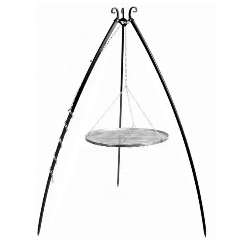 Cook King 200 Cm Trefod Med 80 Cm Grillrist   Rustfrit Stål