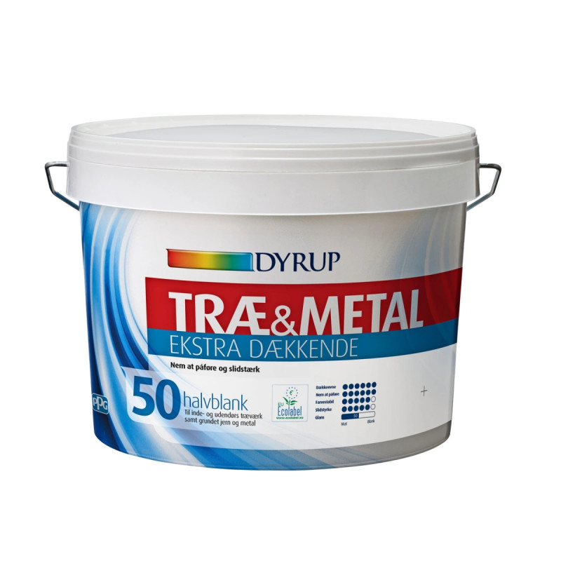 Dyrup Træ   Metal 50 Ekstra Dækkende Hvid   25lt