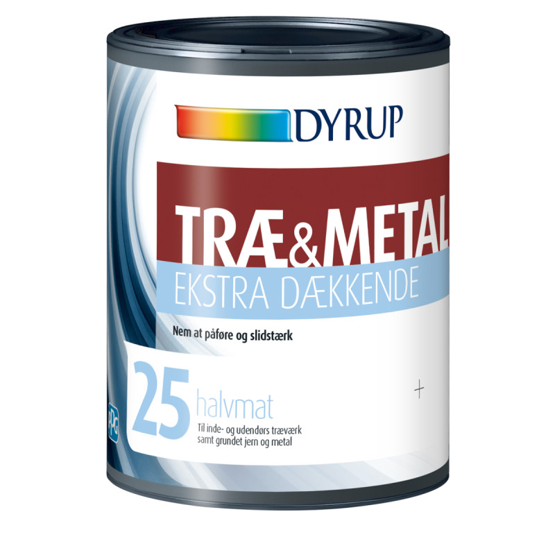 Dyrup Træ   Metal 25 Ekstra Dækkende Hvid   75lt